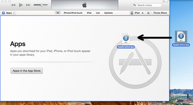 install ipa files with itunes
